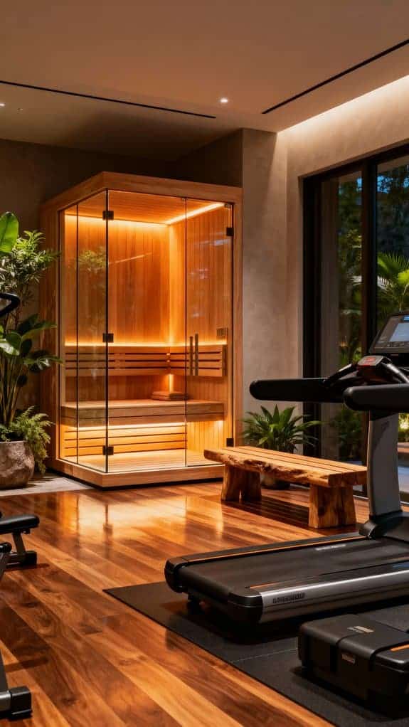 relaxing sauna and gym