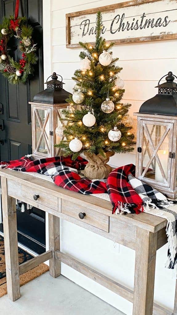 rustic holiday entryway decor