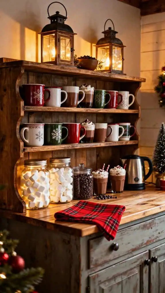 rustic hot cocoa setup