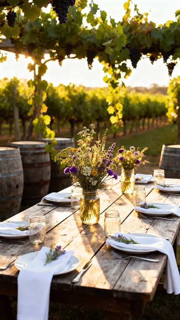 rustic vineyard barrel tables