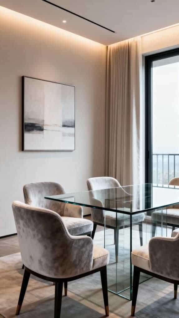 sleek glass dining sophistication