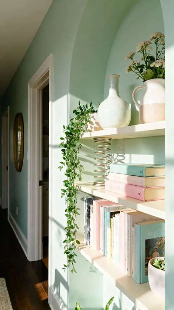 spring inspired hallway book nook