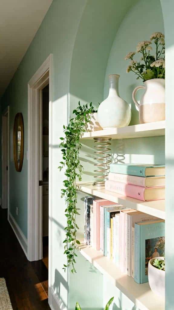 spring inspired hallway book nook