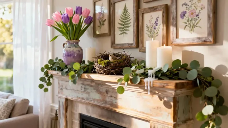 spring mantle decor ideas
