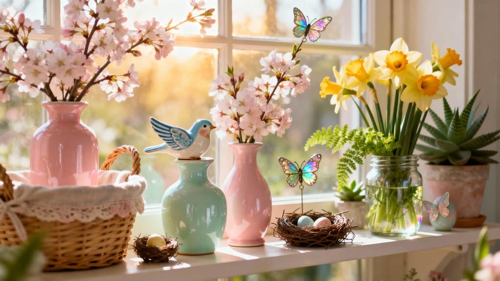 spring shelf decoration ideas