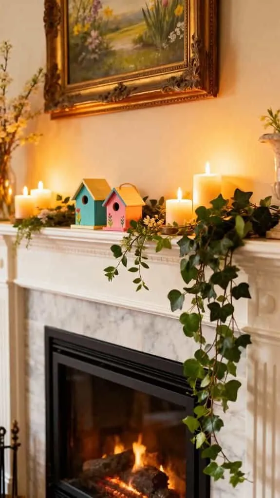 spring themed mantel d cor ideas