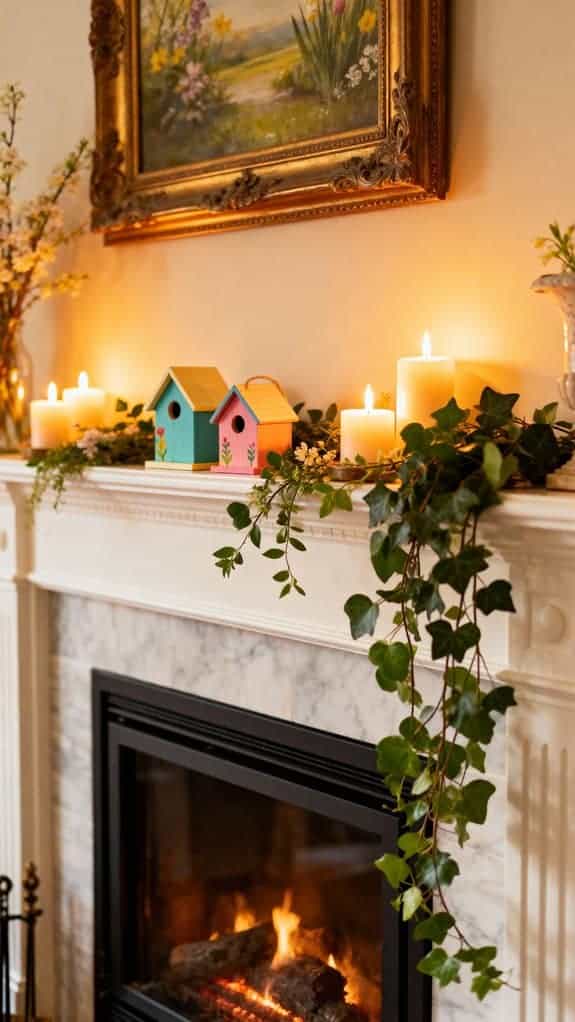 spring themed mantel d cor ideas