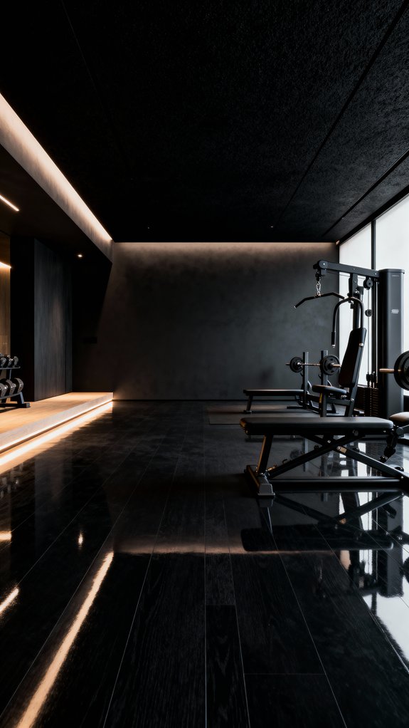 stylish dark ceiling gym