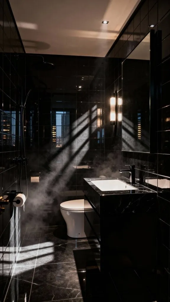 stylish smoky black bathroom