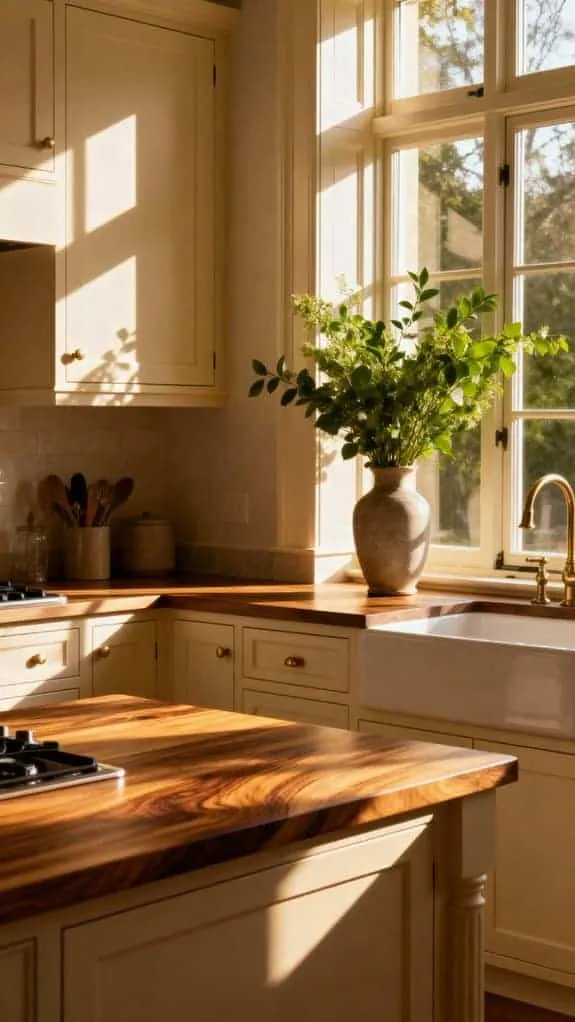 sunlit cream and wood