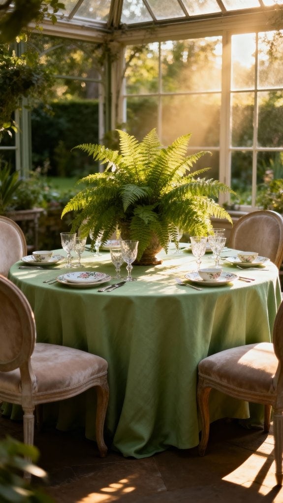 sunlit garden room table