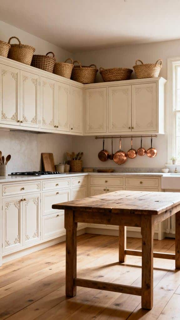 vintage cream kitchen decor
