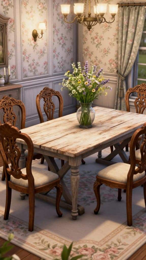 vintage floral dining charm