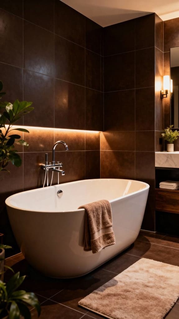 warm cozy espresso tone bathroom