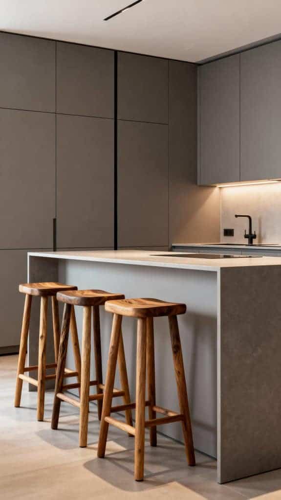 warm gray kitchen aesthetics