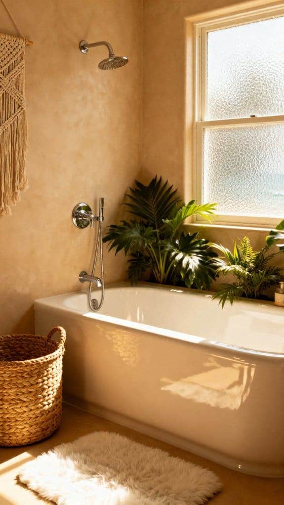 cozy beachy bathroom decor