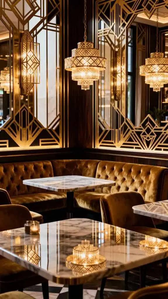 cozy bistro with sparkling lights