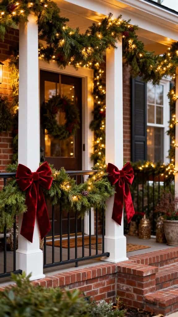 cozy festive brick porch