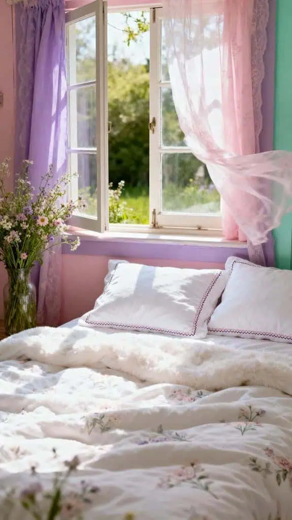 cozy floral spring bedding