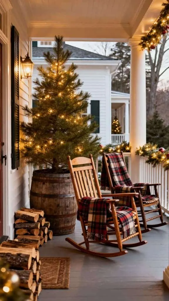 cozy holiday porch vibes