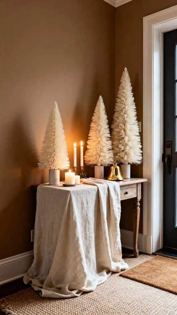 cozy linen tablecloth entryway