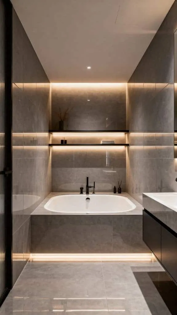 cozy modern gray bathroom