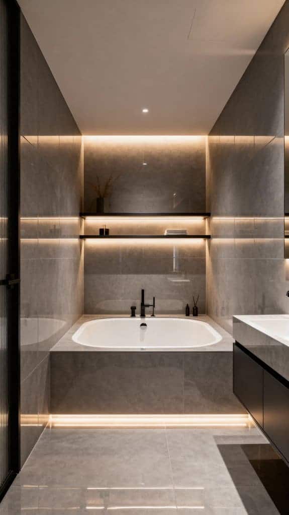 cozy modern gray bathroom