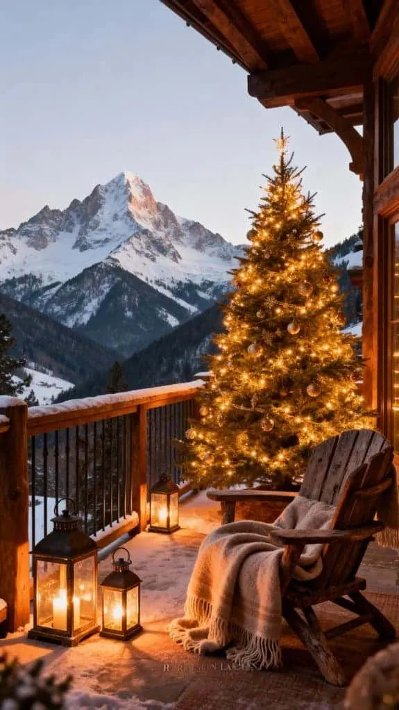 cozy mountain lodge balcony