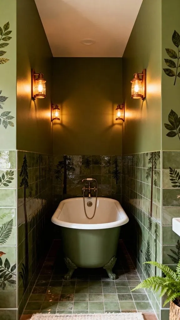 cozy olive green spa tub