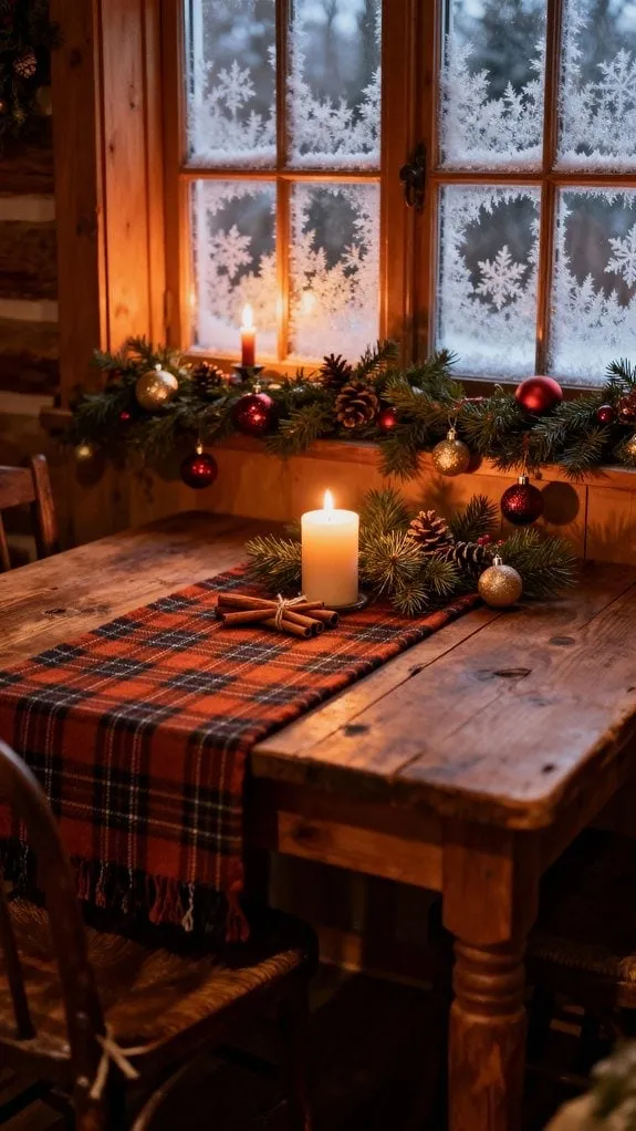 cozy plaid dining decor