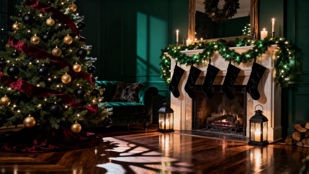 dramatic dark holiday decor