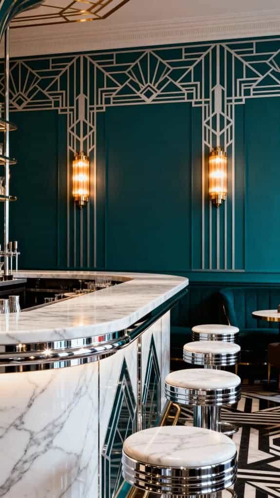 elegant marble and metal