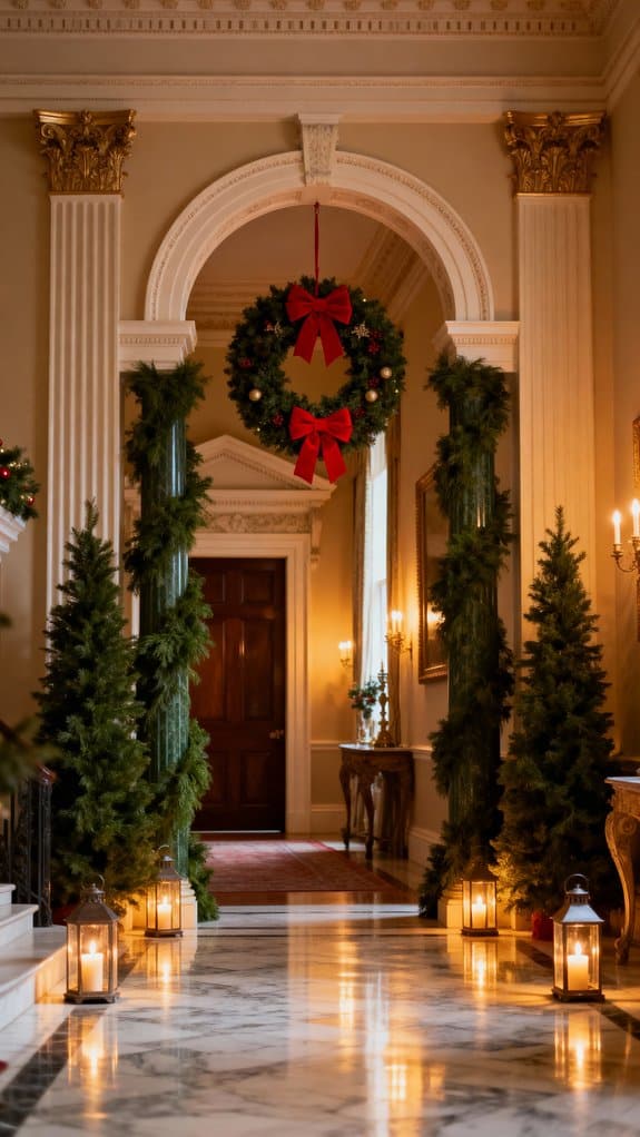festive red bow wreath