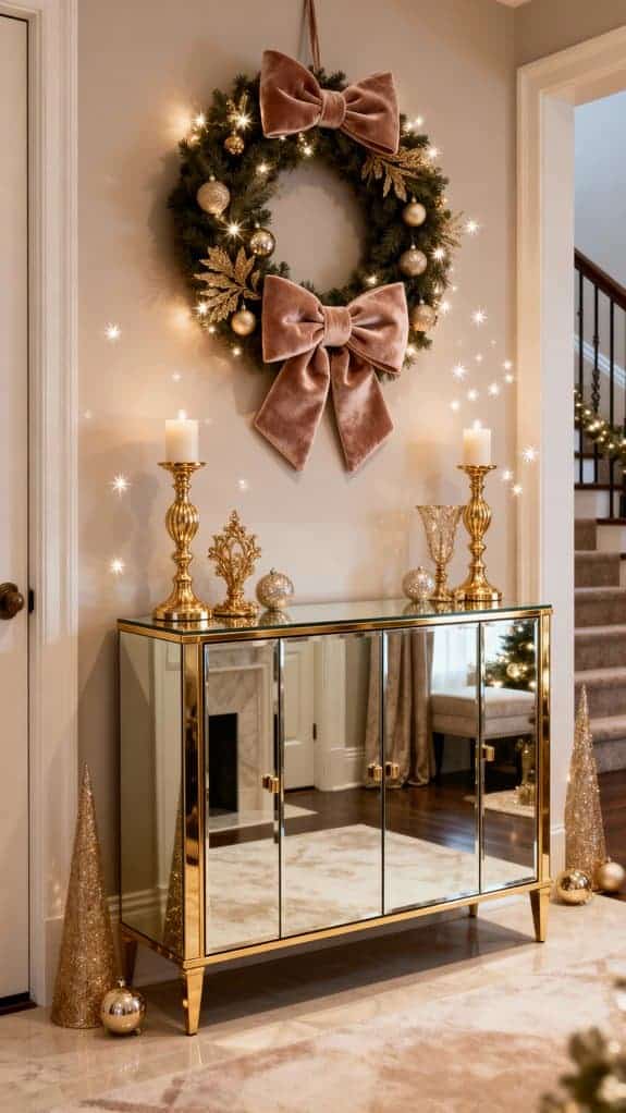 glamorous mirrored console decor