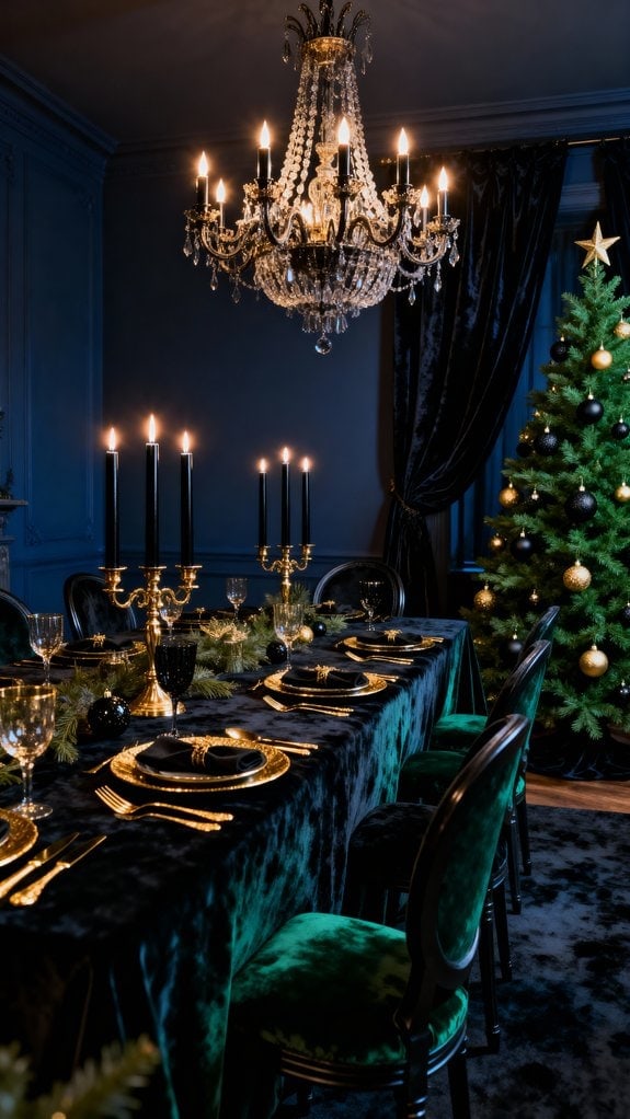 gothic glam dining decor