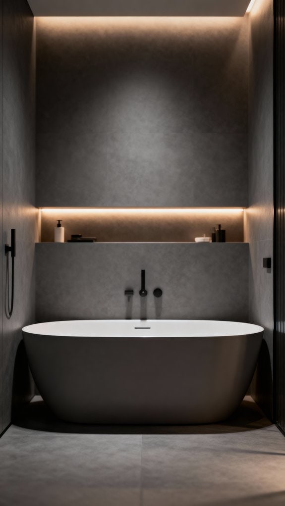 graphite gray cozy bathroom ambiance