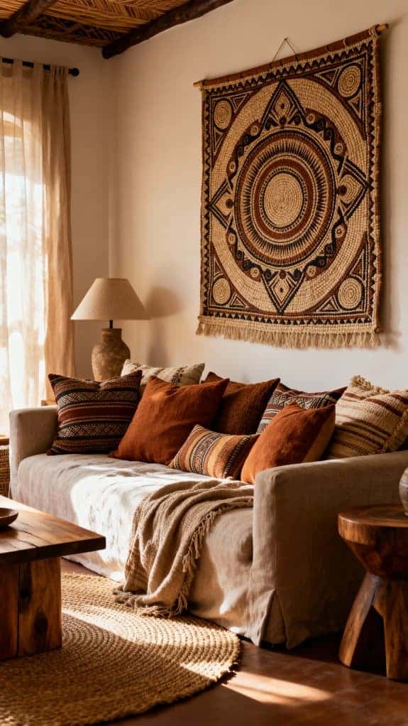 layered pillows cohesive decor