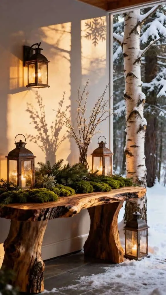 nature inspired entryway table