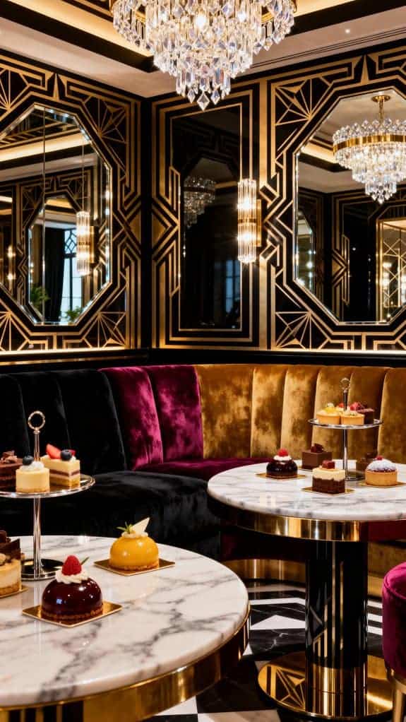 sparkling chandeliers enhance ambiance