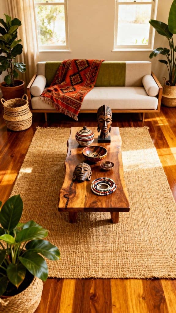 woven basket adds warmth