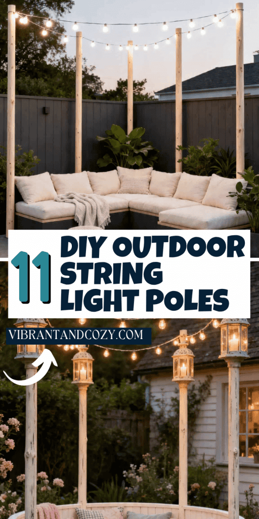 DIY Outdoor String Light Poles