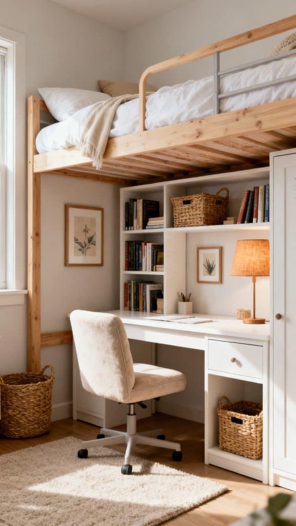 11 Lofted Bed Dorm Room Ideas 1