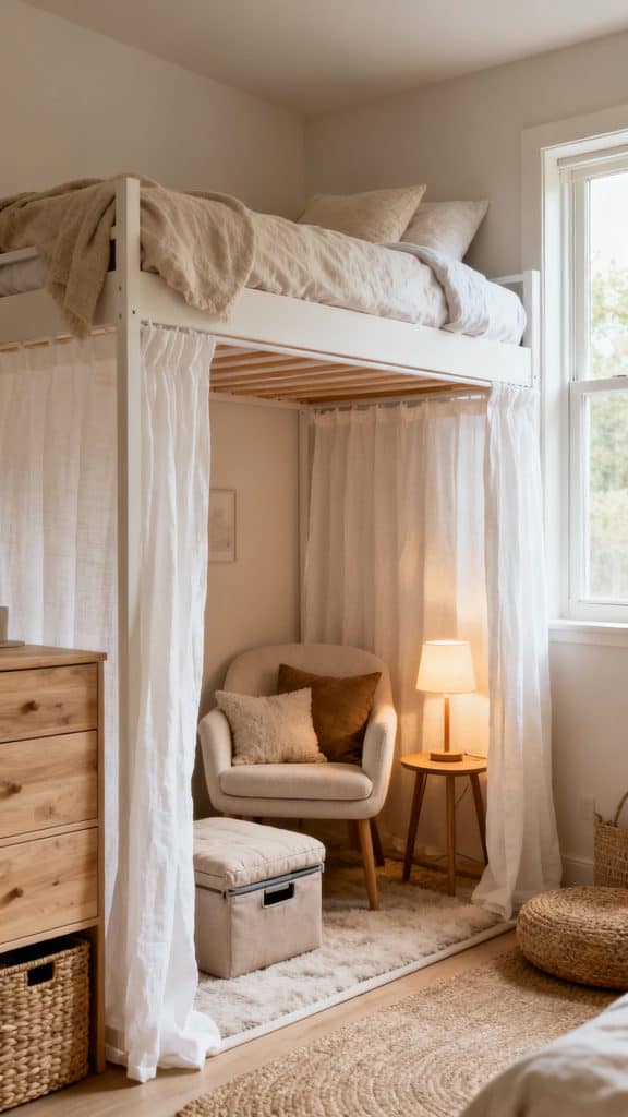 11 Lofted Bed Dorm Room Ideas 3