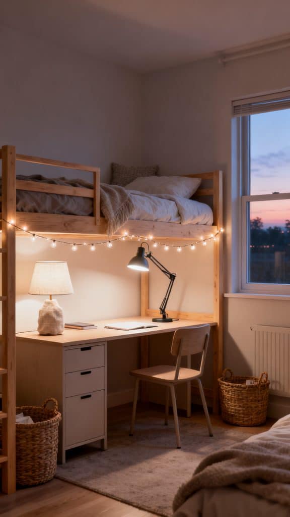 11 Lofted Bed Dorm Room Ideas 5