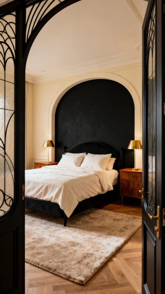 Black Nouveau Bedroom Ideas 1