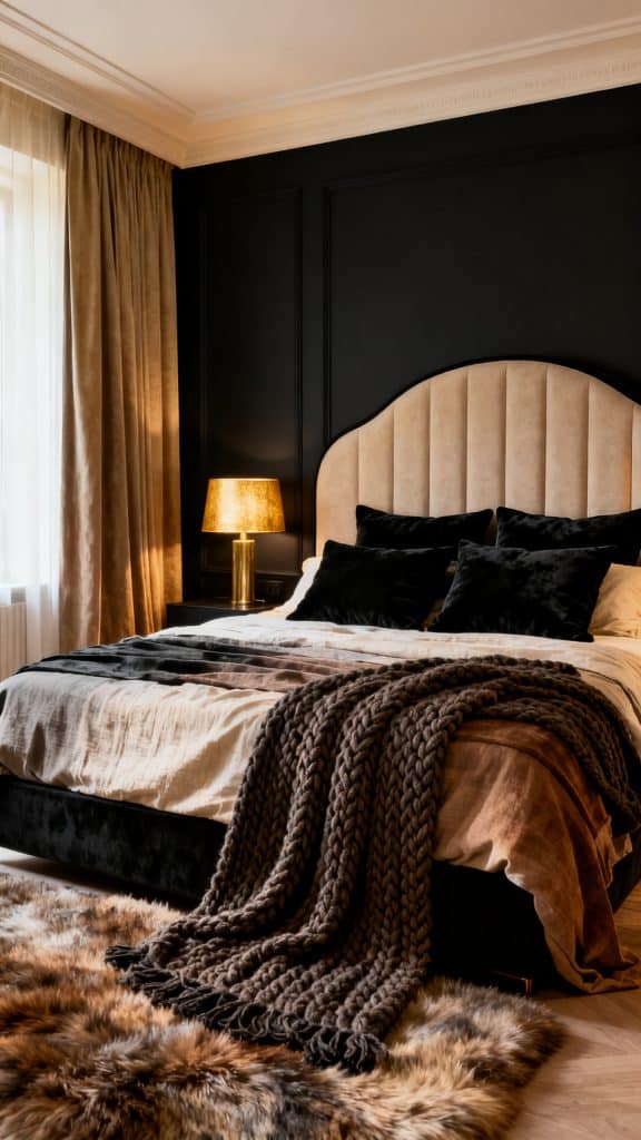Black Nouveau Bedroom Ideas 10