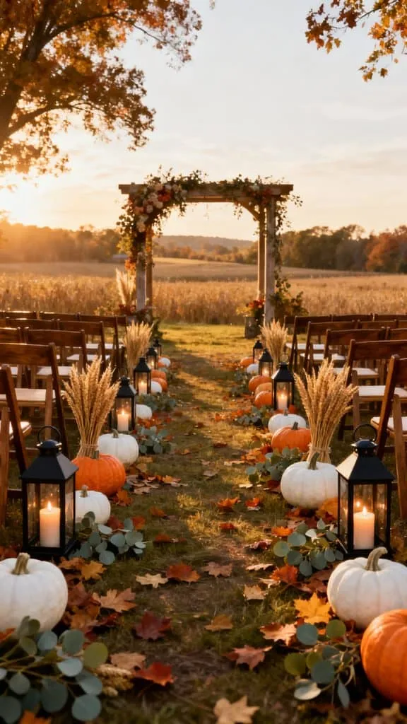 Fall Wedding Aisle Decor Ideas 1