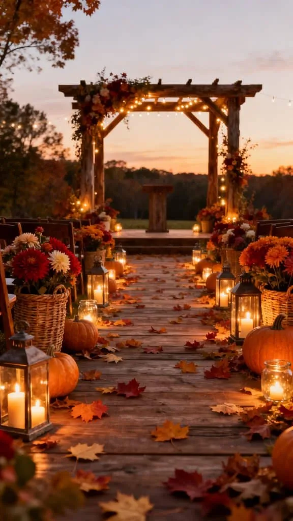 Fall Wedding Aisle Decor Ideas 10