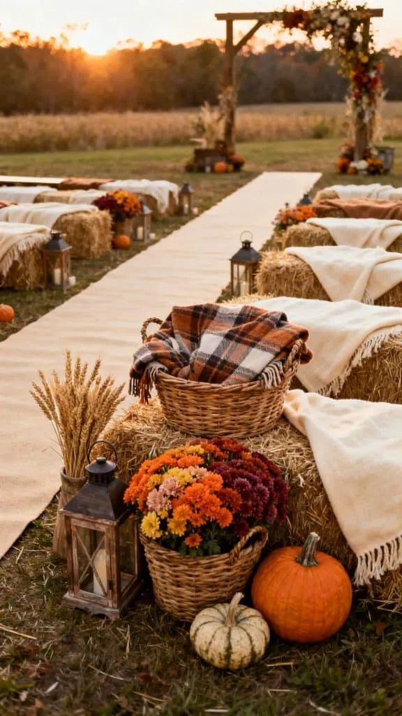 Fall Wedding Aisle Decor Ideas 3