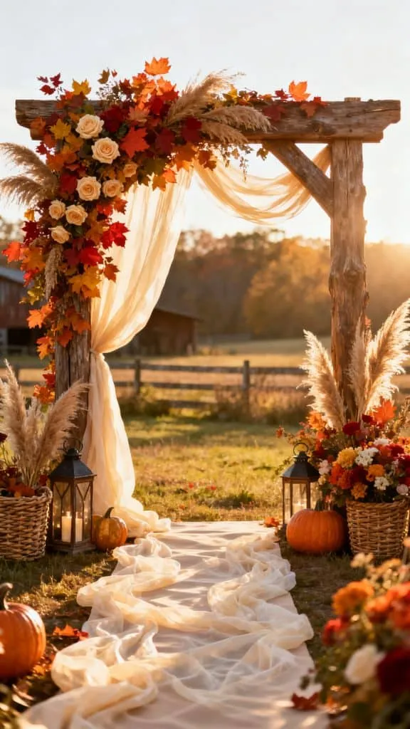 Fall Wedding Aisle Decor Ideas 4
